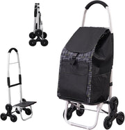 Foldable 6 - Wheel Stair Climber Shopping Trolley 40KG 2 - in - 1 Waterproof Bag - Kwikley
