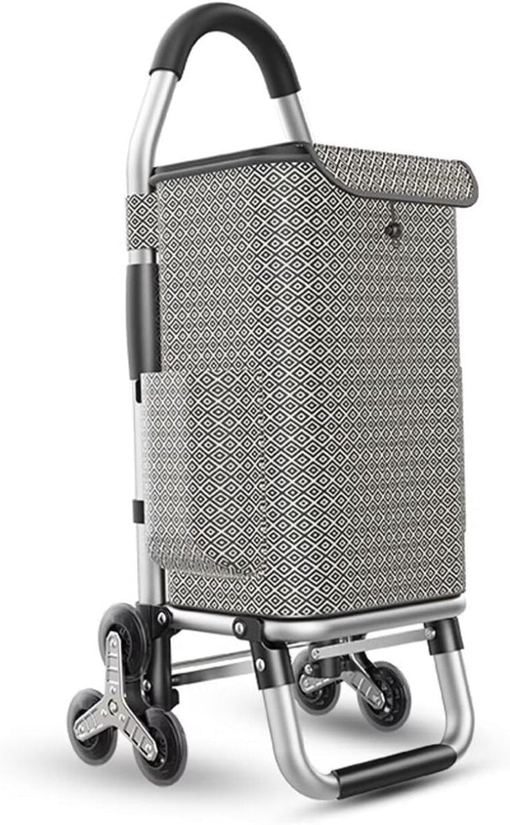 Foldable 6 - Wheel Stair Climber Shopping Trolley Lightweight 36L Cart 50kg - Kwikley
