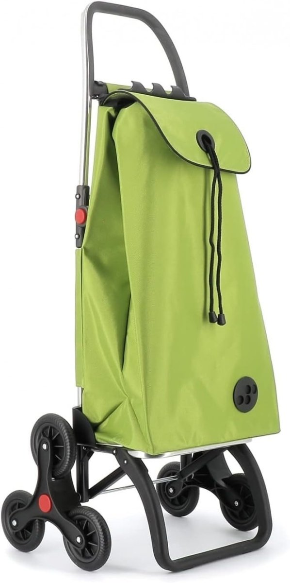 Foldable 6-Wheel Stair Climber Shopping Trolley – Lightweight Aluminium, Lime