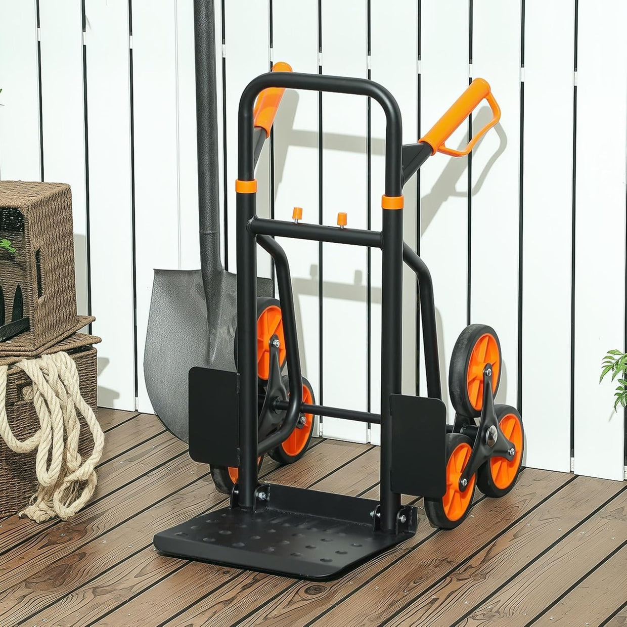 Foldable 6 Wheel Stair Climbing Hand Truck 120kg Heavy Duty Trolley - Kwikley