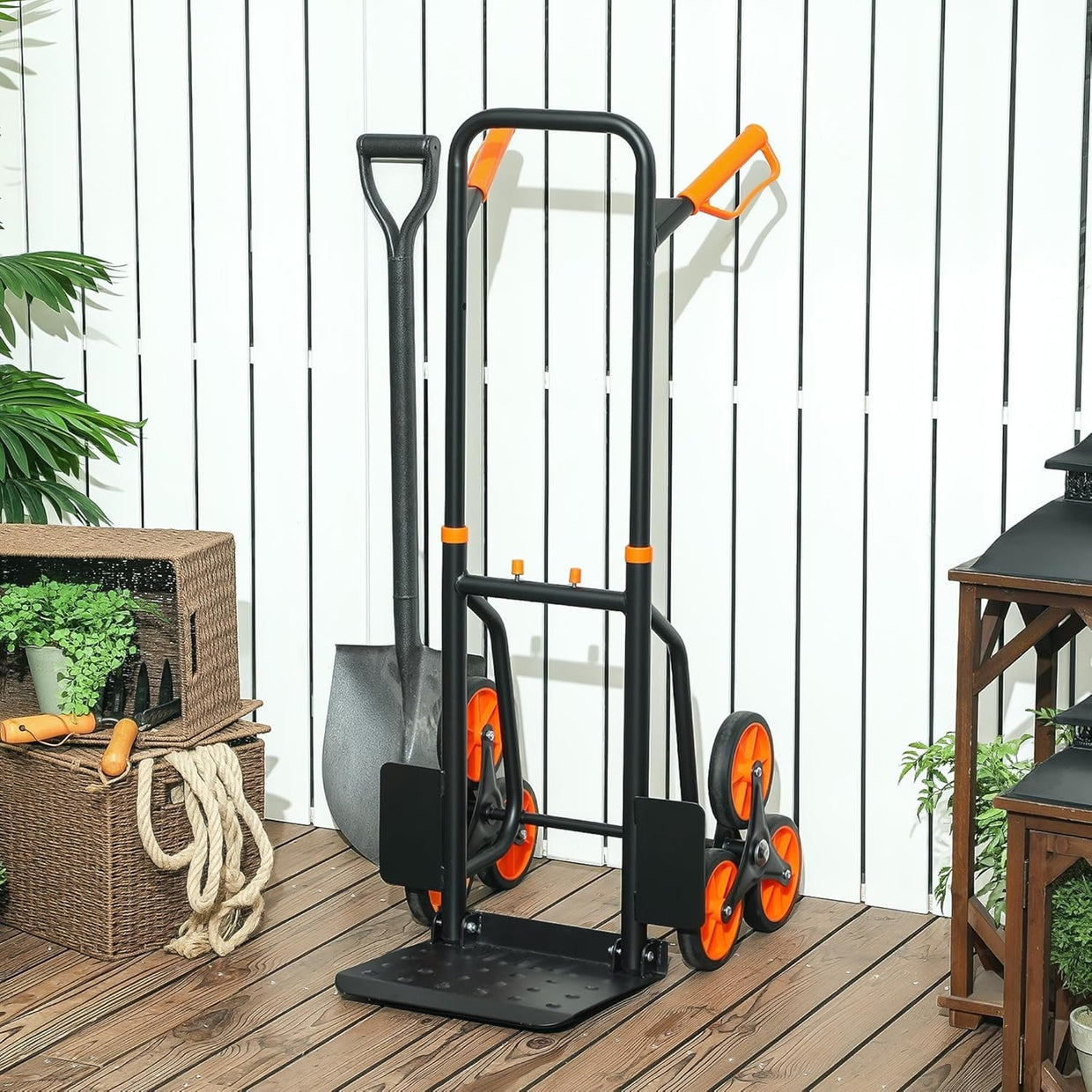 Foldable 6 Wheel Stair Climbing Hand Truck 120kg Heavy Duty Trolley - Kwikley