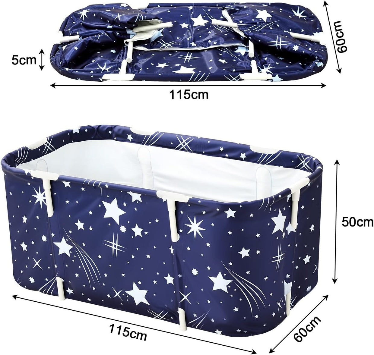 Foldable Adult Bathtub 120x60x58cm | Non - Inflatable Indoor & Outdoor Spa Tub - Kwikley