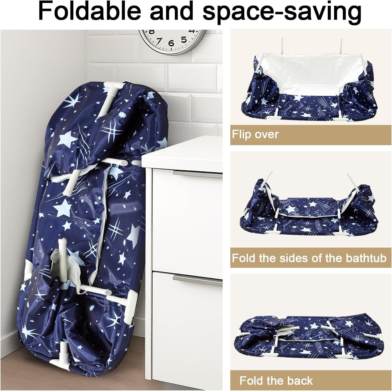 Foldable Adult Bathtub 120x60x58cm | Non - Inflatable Indoor & Outdoor Spa Tub - Kwikley