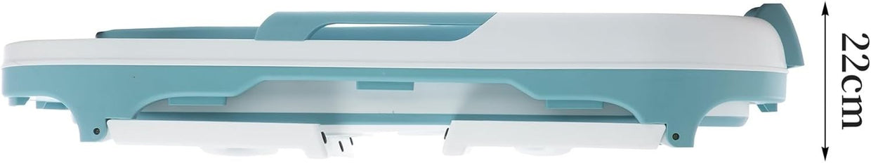 Foldable Adult Bathtub 138x64x54cm Blue Portable Spa Bath with Neck Pillow - Kwikley