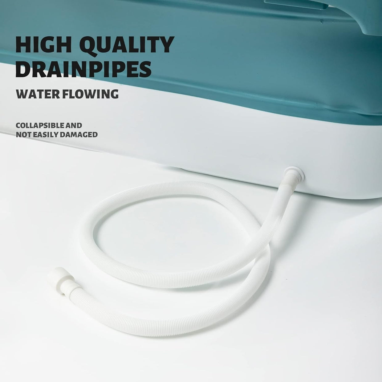 Foldable Adult Bathtub 138x64x54cm Blue Portable Spa Bath with Neck Pillow - Kwikley