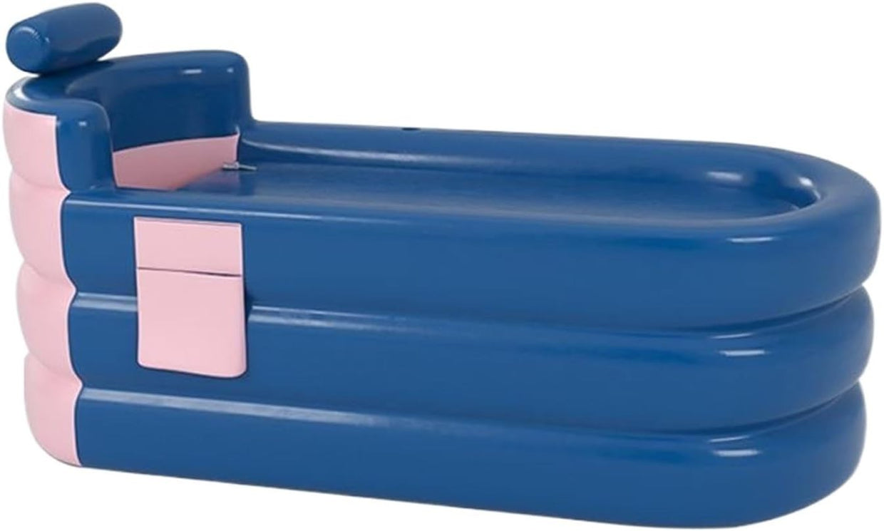 Foldable Adult Bathtub Hot Water Spa Tub with Headrest & Storage Pocket - Kwikley