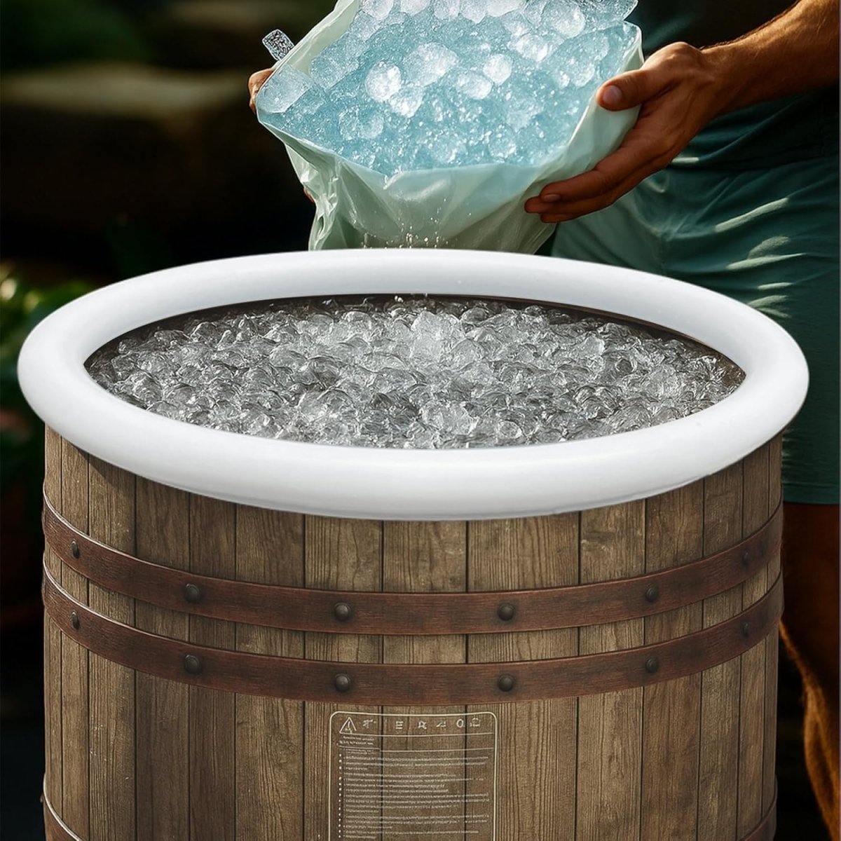 Foldable Adult Ice Bath Tub 377L Inflatable Cold Water Therapy Spa 80cm - Kwikley