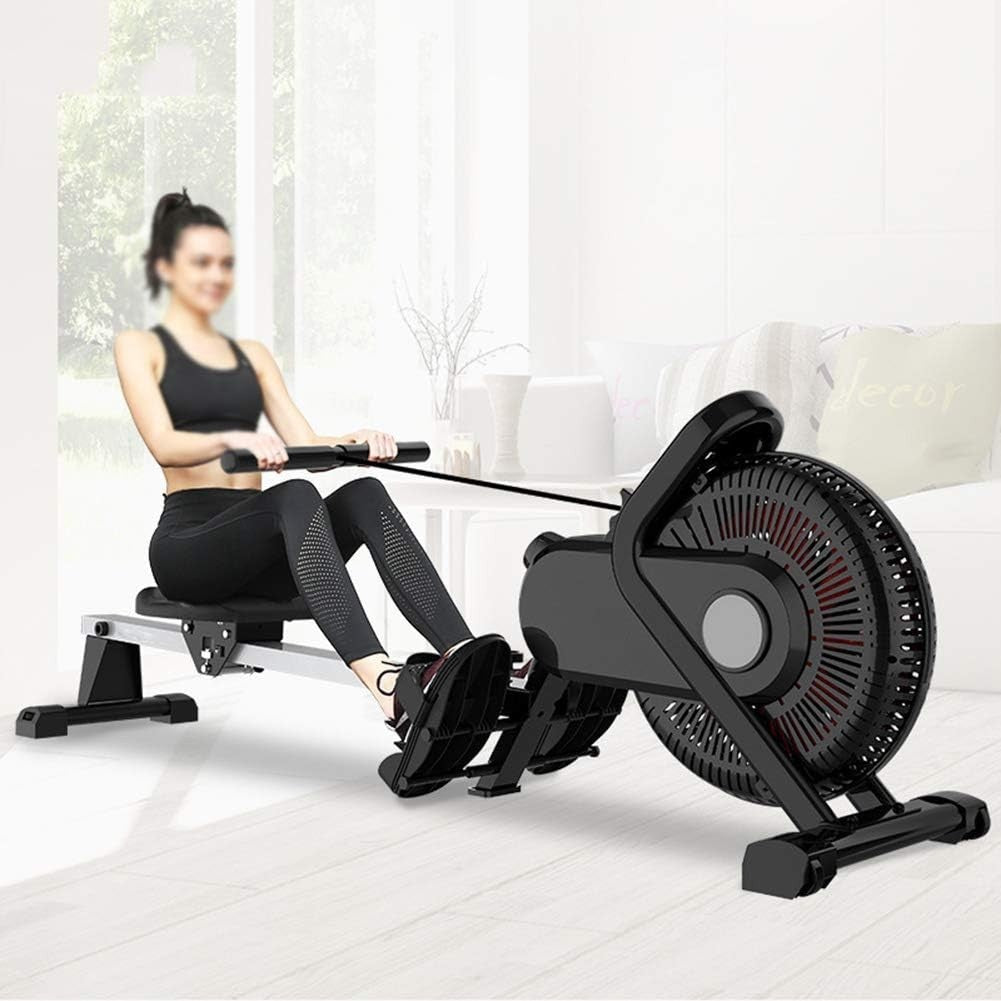 Foldable Air + Magnetic Rowing Machine 8 - Level Resistance LCD Quiet Home Rower - Kwikley