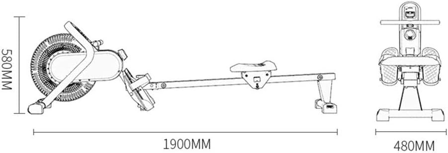Foldable Air + Magnetic Rowing Machine 8 - Level Resistance LCD Quiet Home Rower - Kwikley