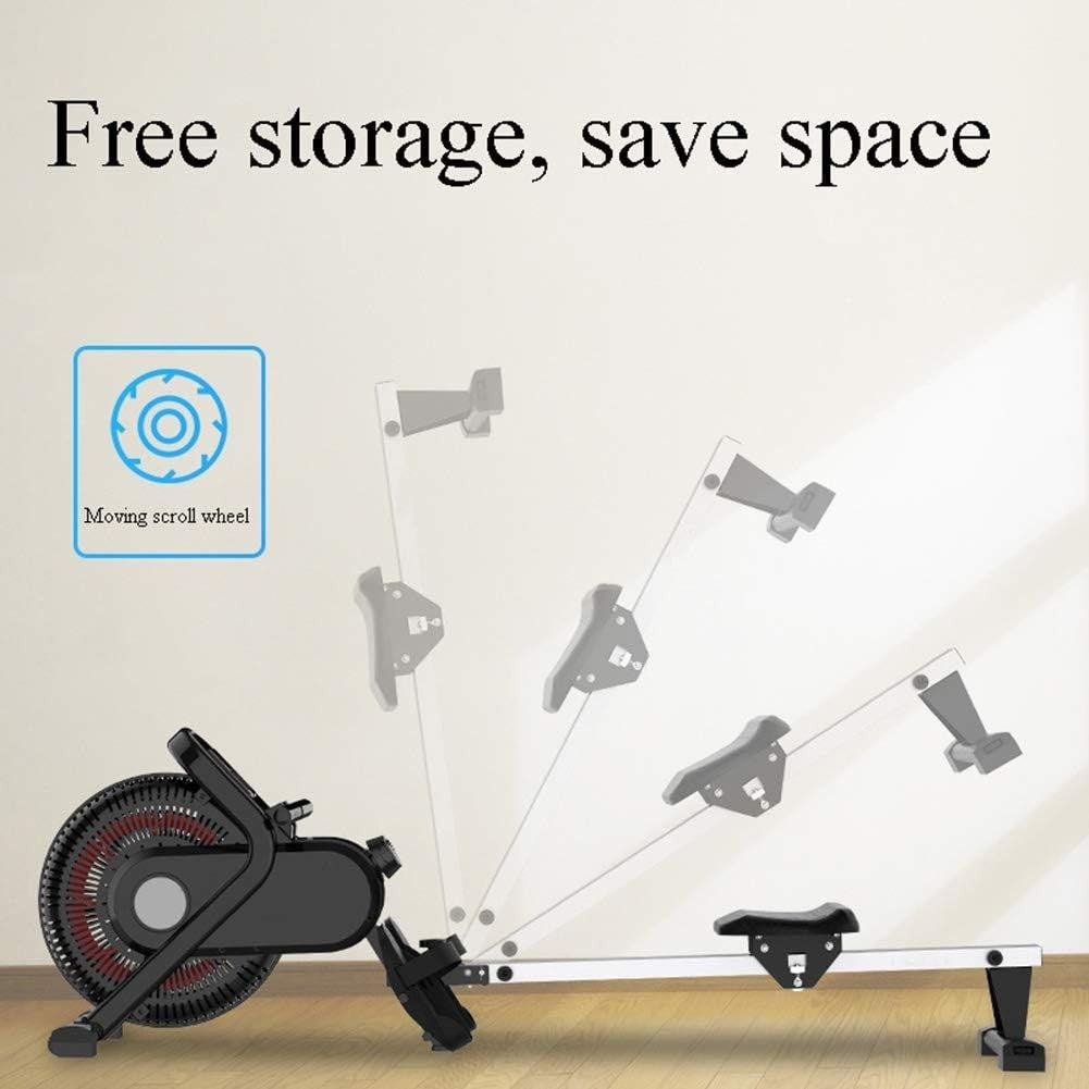 Foldable Air + Magnetic Rowing Machine 8 - Level Resistance LCD Quiet Home Rower - Kwikley