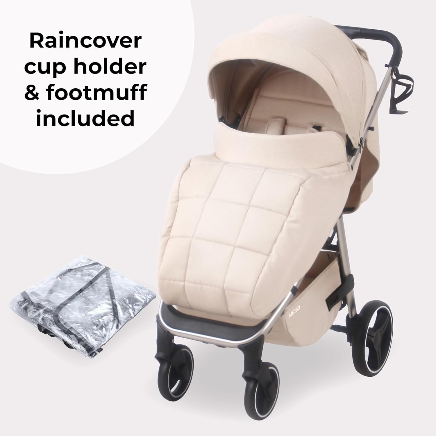 Foldable Baby Pushchair From Birth–4 Years 22kg Lightweight XL Canopy Stroller - Kwikley