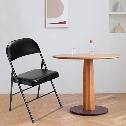 Foldable Black Padded Chairs Set of 4 – Portable Indoor & Outdoor Seats - Kwikley