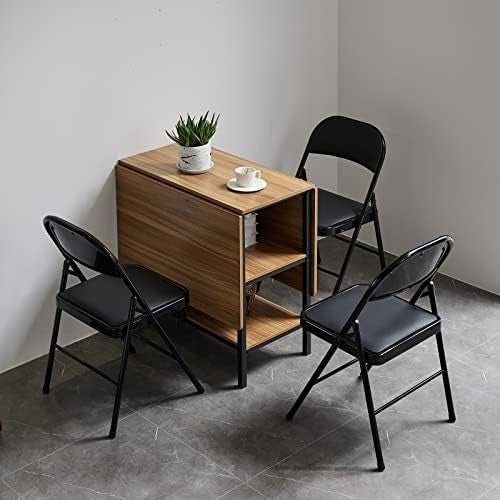 Foldable Black Padded Chairs Set of 4 – Portable Indoor & Outdoor Seats - Kwikley