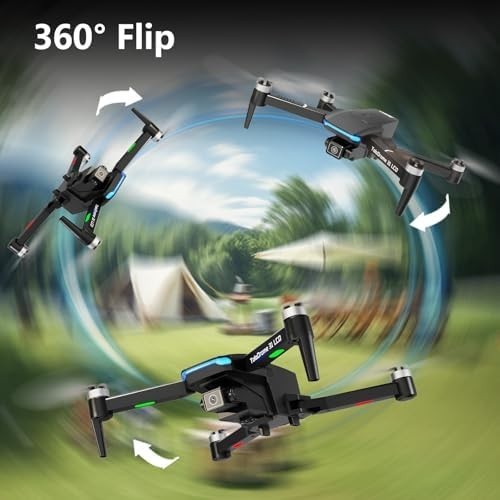 Foldable Brushless Motor Drone w/ LCD Screen Remote, 1080P Camera & SD Slot - Kwikley
