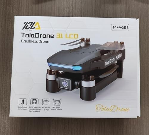 Foldable Brushless Motor Drone w/ LCD Screen Remote, 1080P Camera & SD Slot - Kwikley