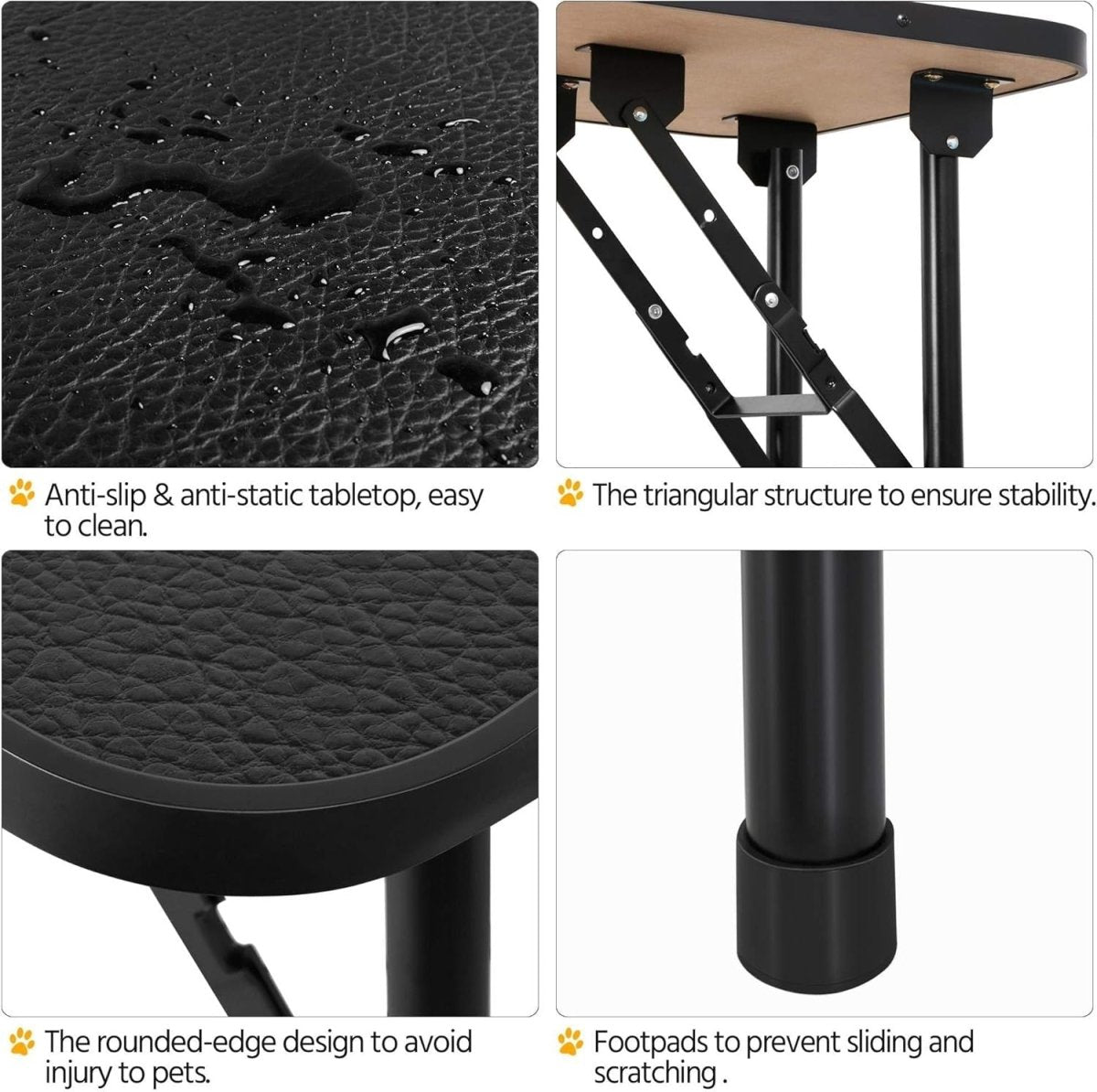 Foldable Dog Grooming Table Adjustable Arm Non Slip Heavy Duty 100kg - Kwikley