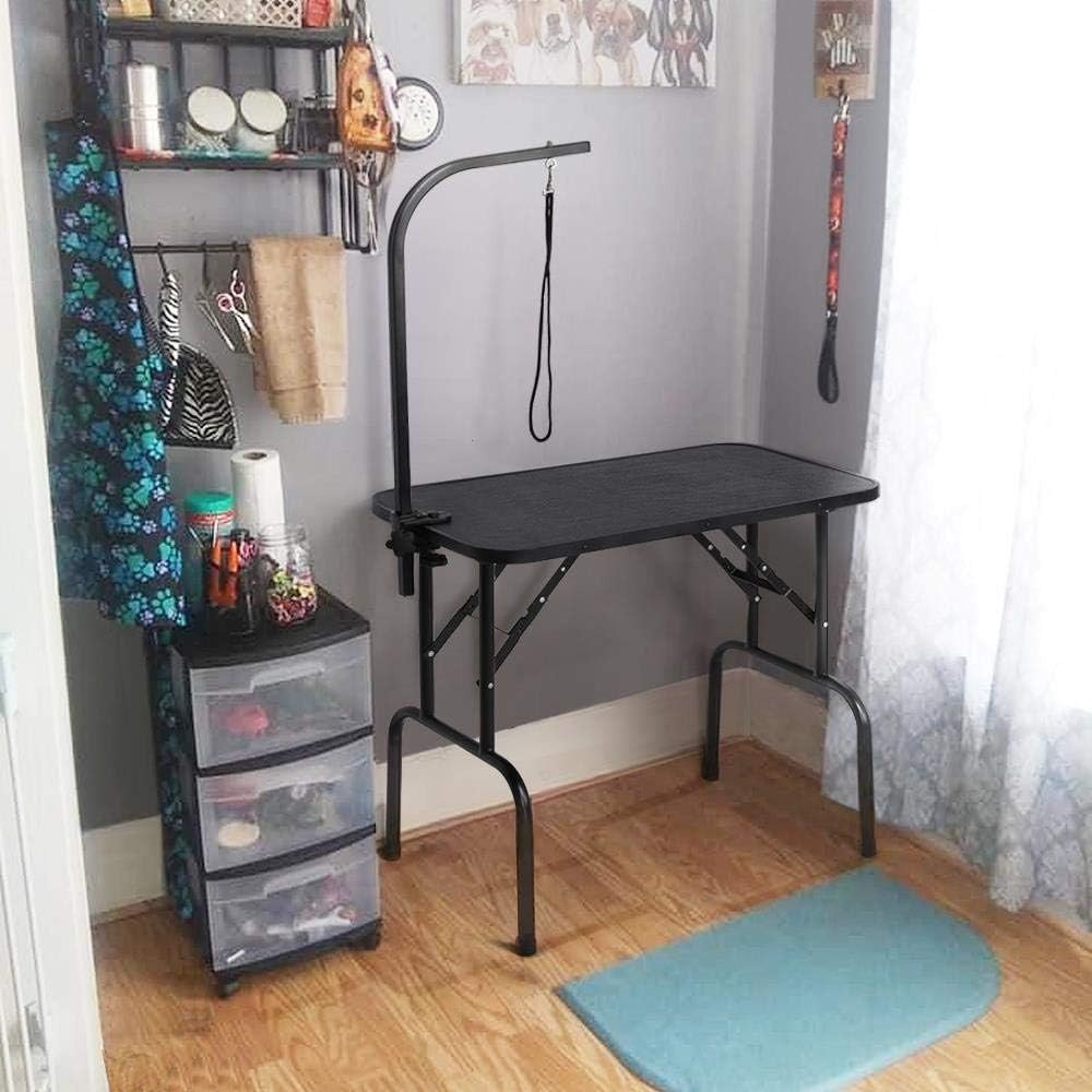 Foldable Dog Grooming Table Adjustable Arm Non Slip Heavy Duty 100kg - Kwikley