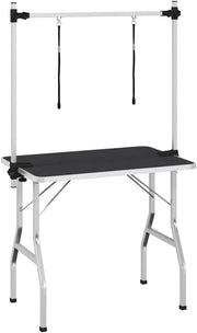 Foldable Dog Grooming Table Adjustable Non Slip Top with 2 Safety Loops - Kwikley