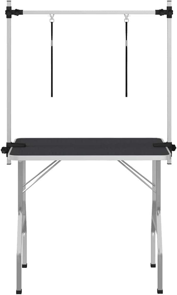 Foldable Dog Grooming Table Adjustable Non Slip Top with 2 Safety Loops - Kwikley