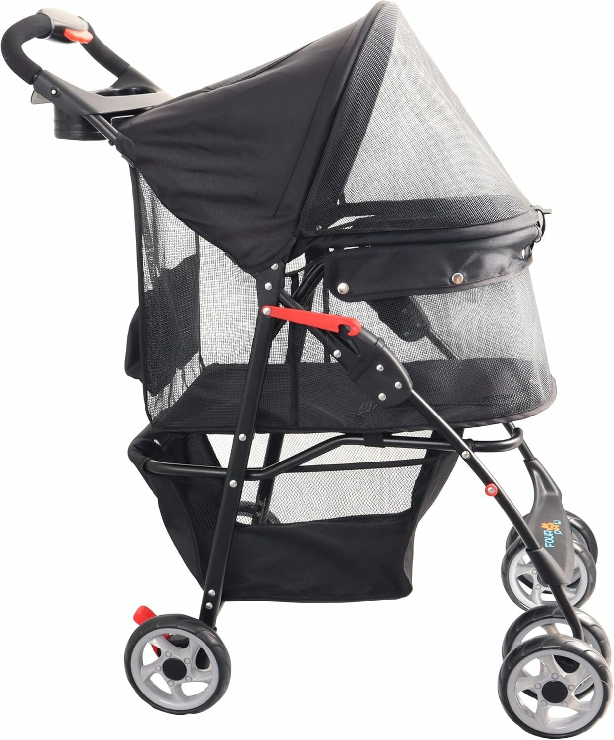 Foldable Dog Stroller Pet Pushchair Full Mesh 4 Wheel Travel Buggy - Kwikley