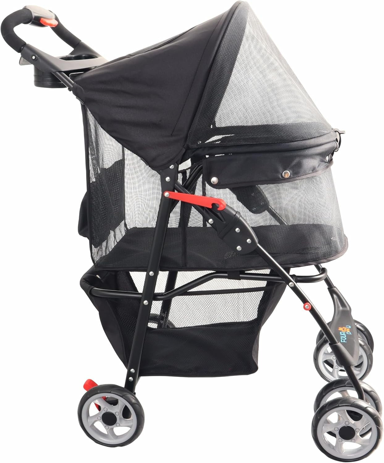 Foldable Dog Stroller Pet Pushchair Full Mesh 4 Wheel Travel Buggy - Kwikley