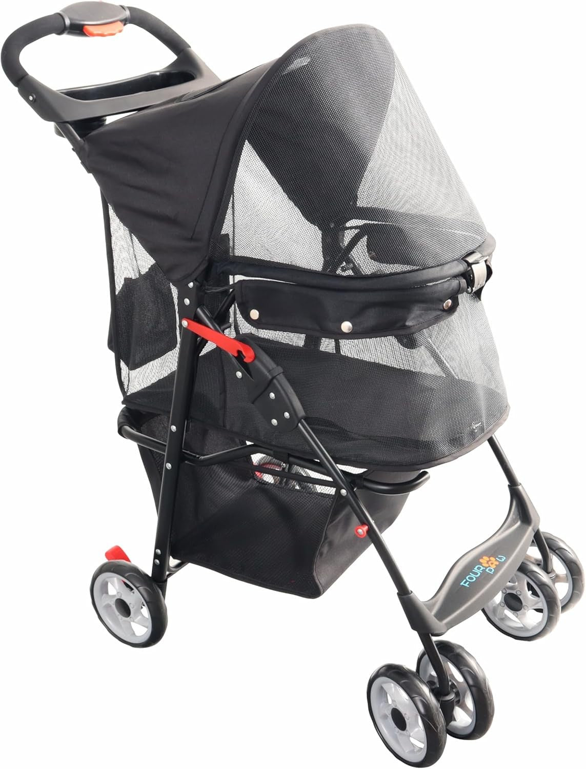 Foldable Dog Stroller Pet Pushchair Full Mesh 4 Wheel Travel Buggy - Kwikley