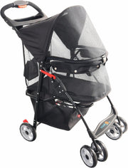 Foldable Dog Stroller Pet Pushchair Full Mesh 4 Wheel Travel Buggy - Kwikley