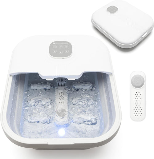 Foldable Foot Spa Massager with HydroJets, Heat, Rollers & Remote Control - Kwikley