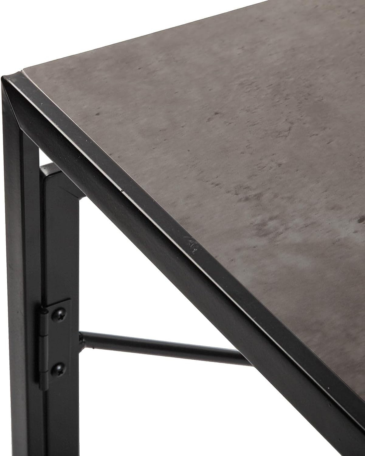 Foldable Grey Computer Desk 90x45cm Compact Metal Frame Study Table - Kwikley