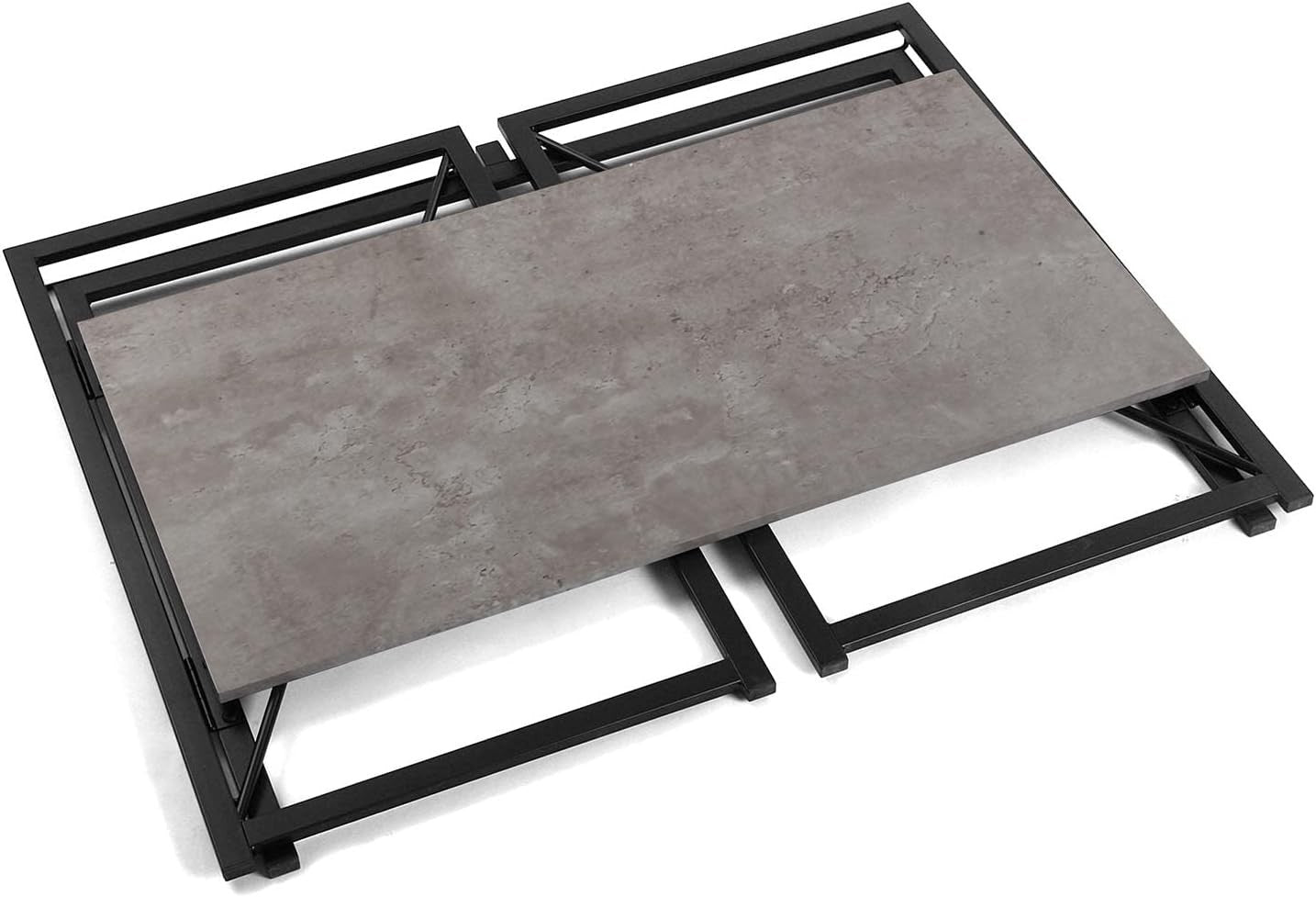 Foldable Grey Computer Desk 90x45cm Compact Metal Frame Study Table - Kwikley
