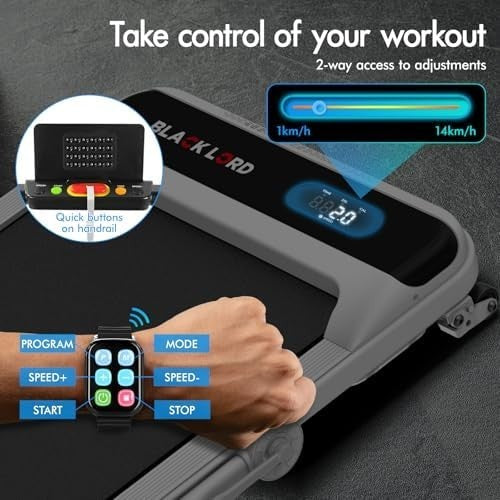 Foldable Home Treadmill 3.2HP 4% Incline LED Display Bluetooth - Kwikley