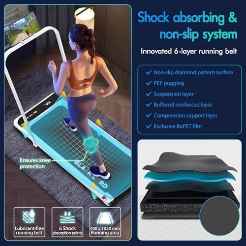 Foldable Home Treadmill 3.2HP 4% Incline LED Display Bluetooth - Kwikley