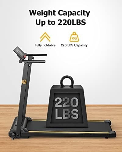 Foldable Home Treadmill with 12 HIIT Modes, 1 - 10 KM/H, LCD Display - Kwikley