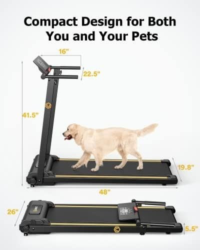 Foldable Home Treadmill with 12 HIIT Modes, 1 - 10 KM/H, LCD Display - Kwikley
