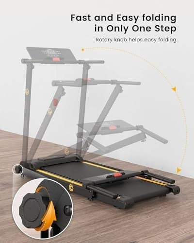 Foldable Home Treadmill with 12 HIIT Modes, 1 - 10 KM/H, LCD Display - Kwikley