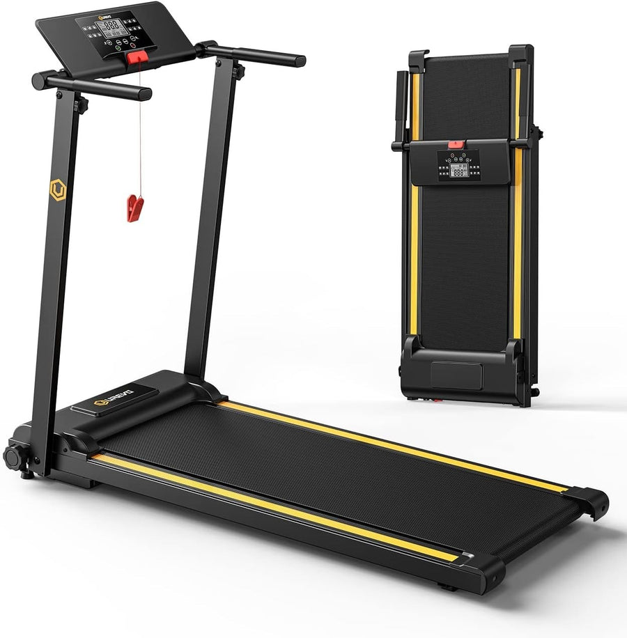 Foldable Home Treadmill with 12 HIIT Modes, 1 - 10 KM/H, LCD Display - Kwikley