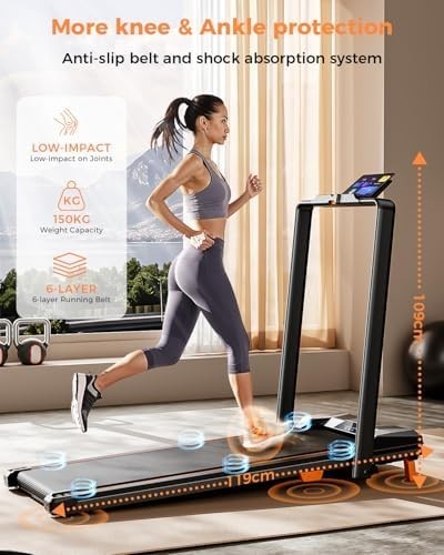 Foldable Home Walking Pad 2.5HP Quiet Treadmill LED Display Remote - Kwikley