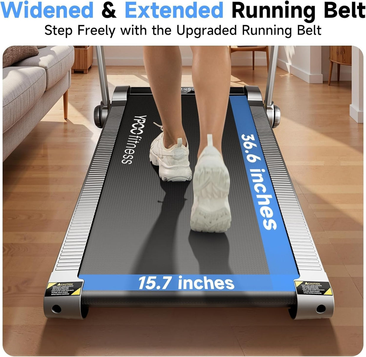 Foldable Incline Treadmill 2 - in - 1 Home Under Desk Walking Pad 8KM/H - Kwikley