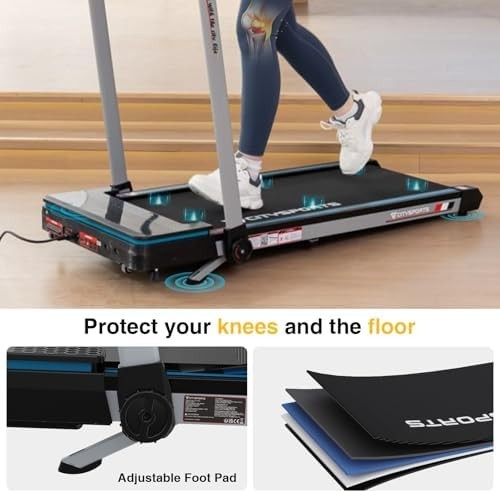 Foldable Incline Treadmill Home Walking Pad 12km/h Under Desk Fitness - Kwikley