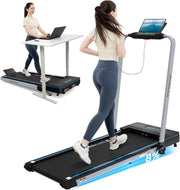 Foldable Incline Treadmill Home Walking Pad 12km/h Under Desk Fitness - Kwikley