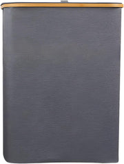 Foldable Laundry Hamper with Lid 3 - Compartment Clothes Organizer Grey 160L - Kwikley