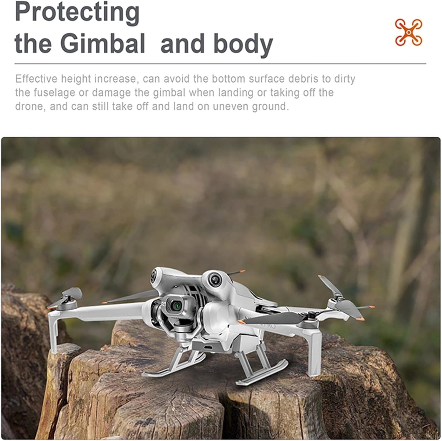 Foldable LED Landing Gear for Mini 4 Pro Drone Extended Legs Lights - Kwikley