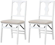 Foldable Linen Dining Chairs – Padded, Ergonomic, Rubber Wood Frame, 2PCS - Kwikley