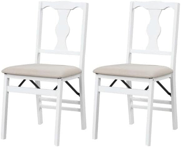 Foldable Linen Dining Chairs – Padded, Ergonomic, Rubber Wood Frame, 2PCS - Kwikley