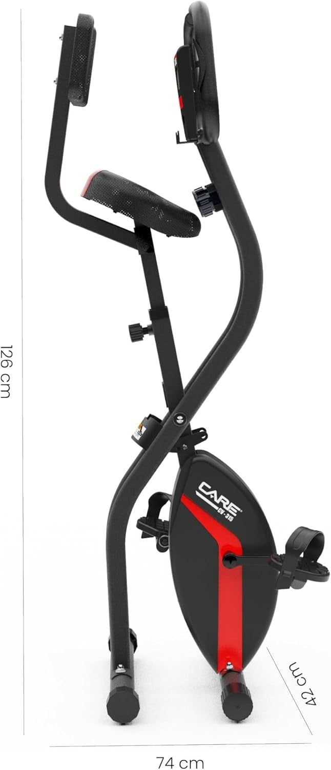 Foldable Magnetic Exercise Bike w/ 10 Resistance Levels, LCD Console & Seat Back - Kwikley