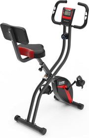 Foldable Magnetic Exercise Bike w/ 10 Resistance Levels, LCD Console & Seat Back - Kwikley