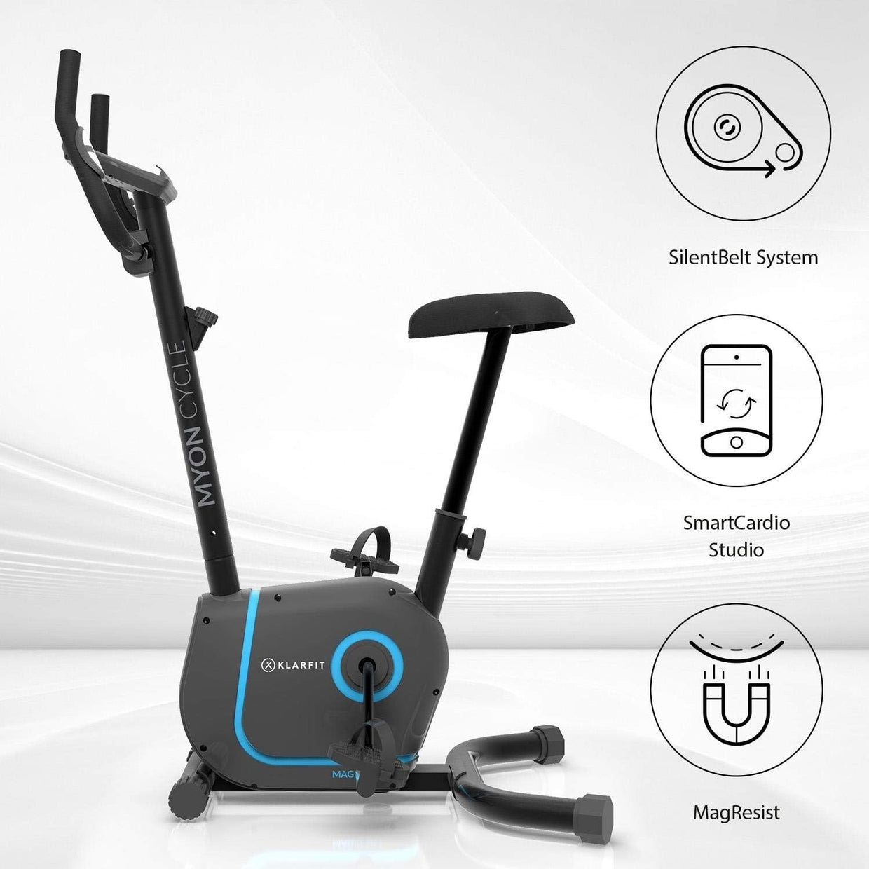 Foldable Magnetic Exercise Bike w/ 12kg Flywheel, 8 Levels & Tablet Holder - Kwikley