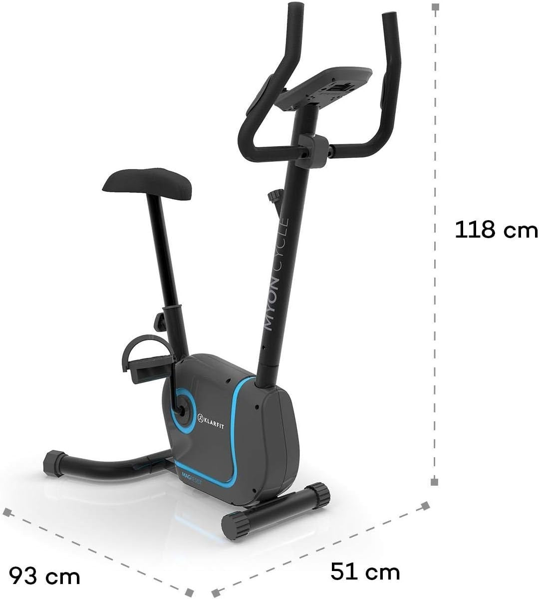 Foldable Magnetic Exercise Bike w/ 12kg Flywheel, 8 Levels & Tablet Holder - Kwikley