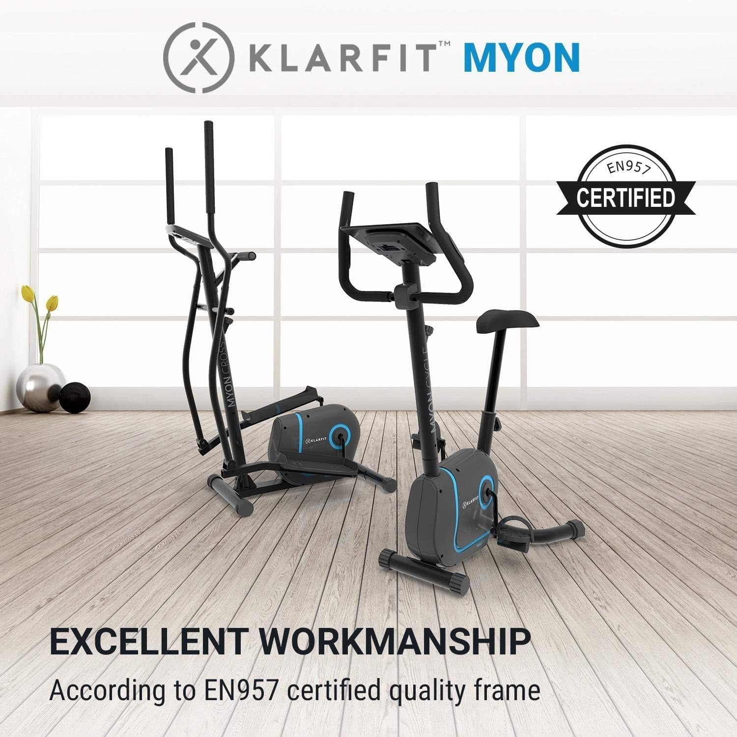 Foldable Magnetic Exercise Bike w/ 12kg Flywheel, 8 Levels & Tablet Holder - Kwikley