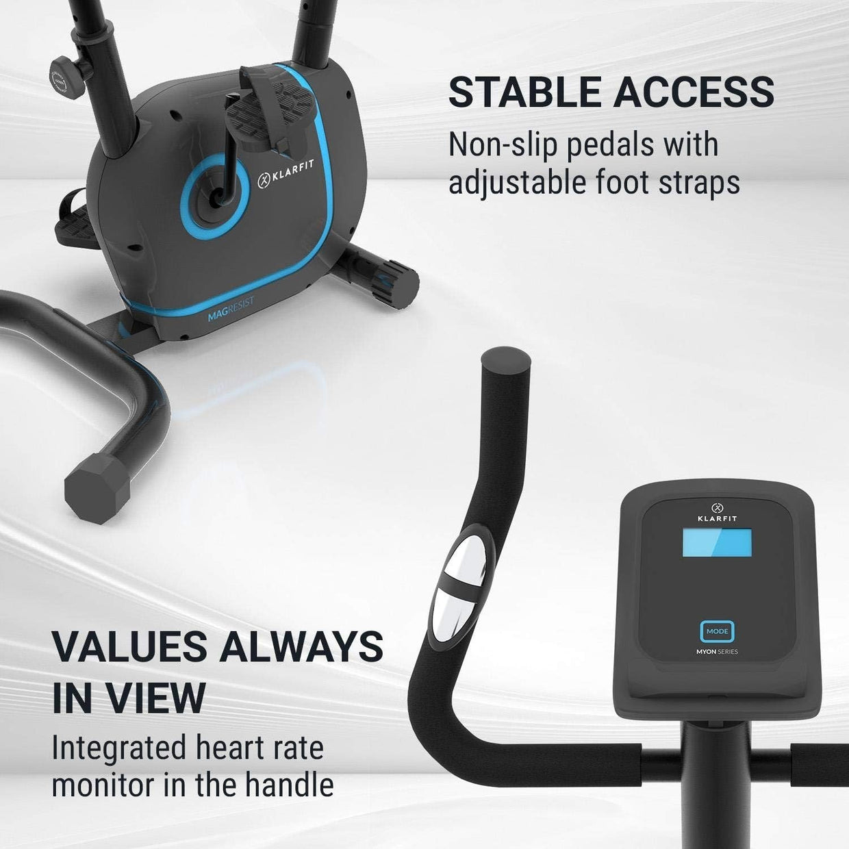 Foldable Magnetic Exercise Bike w/ 12kg Flywheel, 8 Levels & Tablet Holder - Kwikley